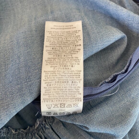 Paul & Joe Sister Batignole Denim Pintuck Mini Dress Blue Jean Pockets Cottage-6 - Picture 13 of 14